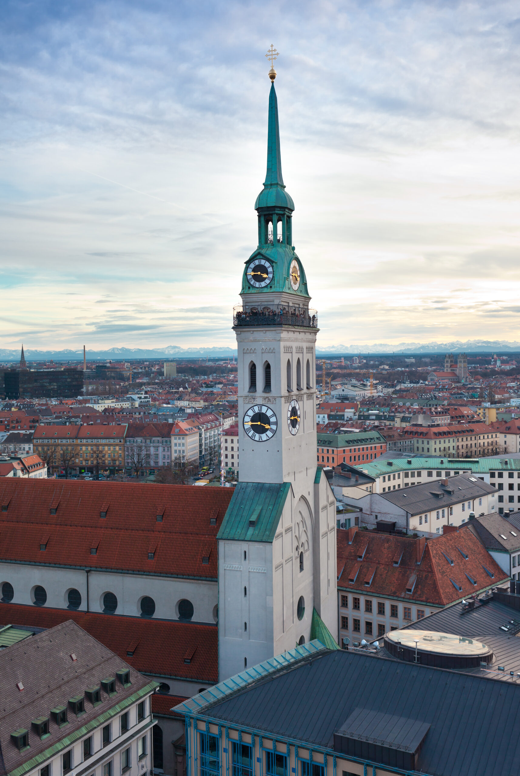 Tower of St. Peter's Church, Munich, Bavaria, Germany.