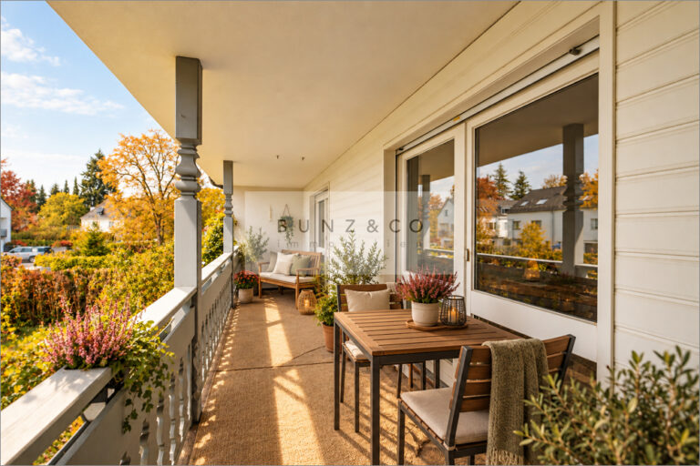Balkon (mittels KI digital möbliert)
