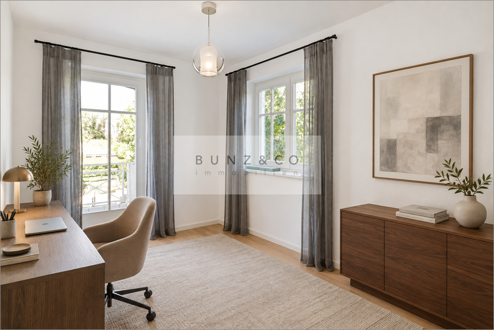 Arbeitszimmer (möbliert teilw. mit KI)